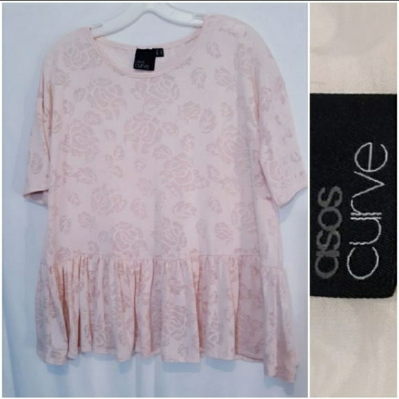 ASOS Curve Tops - Asos Curve Floral Burnout Cropped Ruffle Top